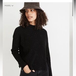 Madewell Donegal (Re) Sourced Cashmere Ribbed Mockneck Pullover